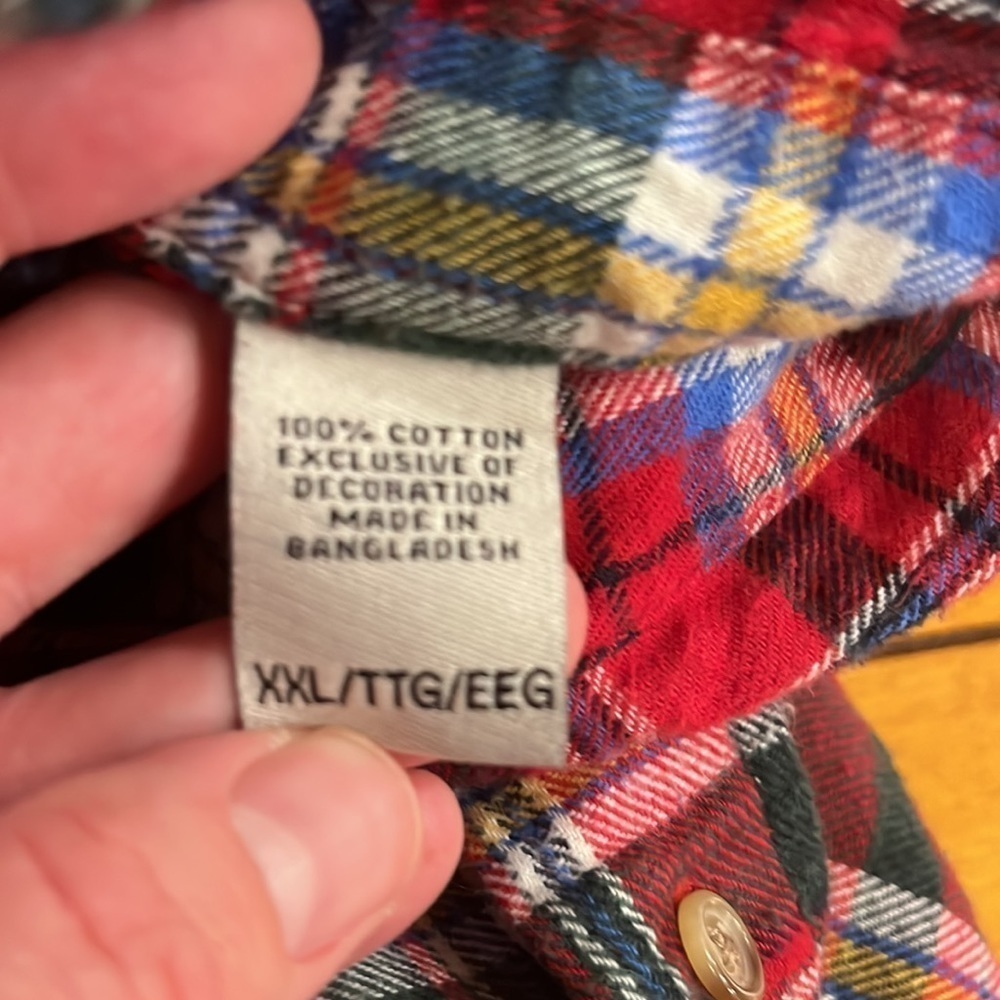 Chaps plaid flannel button down shirt size XXlarge. - Picture 4 of 7